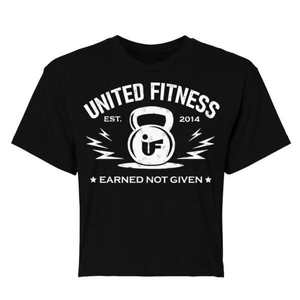UNITED FITNESS - EARNED NOT GIVEN - WOMEN'S CROPPED T-SHIRT - $49ZD25$ Thumbnail